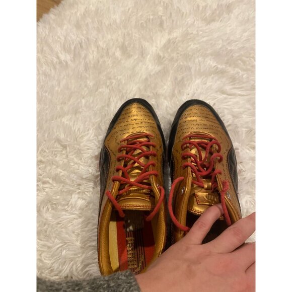 Vintage 90s Y2K Uganda Puma Cell Meio Special Edition Size 12 Signed Shoes Gold - Picture 10 of 12